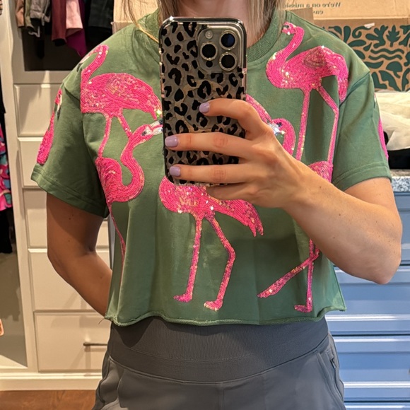 Queen of Sparkles Flamingo Top - Picture 3 of 3